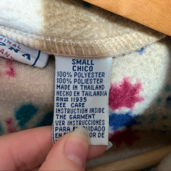 Vintage Arizona Jean Company Snowflake Pattern Fleece Quarter Zip, Size: Small - Picture 6 of 6